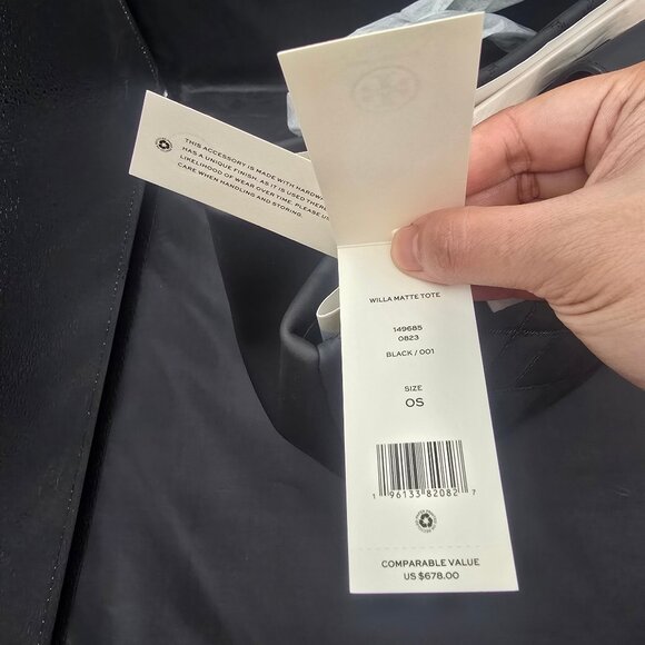 Tory Burch Willa Matte Tote 149685 Black - Picture 8 of 8